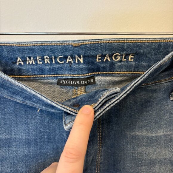 American Eagle Next Level Stretch Midi Jean Shorts Size 20 Summer Denim Western - Picture 5 of 9